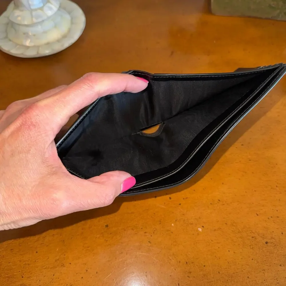 SAINT LAURENT YSL Monogram Bifold Wallet Black Leather